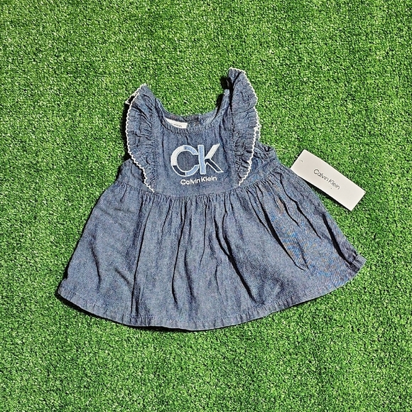 Calvin Klein Other - Calvin Klein Blue Baby Dress with Ruffles
